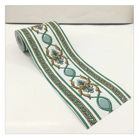 Selvklebende tapetbord Vanntett vinyltapet og bord 10cm*10m (grønn blomst på hvit) - Perfekt