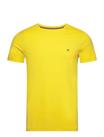 Stretch Slim Fit Tee T-shirts Short-sleeved Gul Tommy Hilfiger*Betinget Tilbud