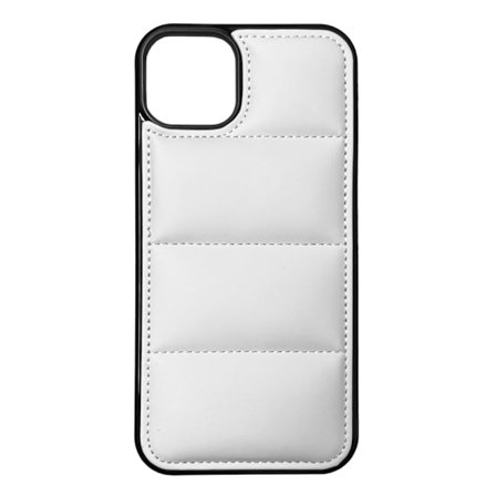 Etui til iPhone 13 Pro Max hvid dunjakke læder