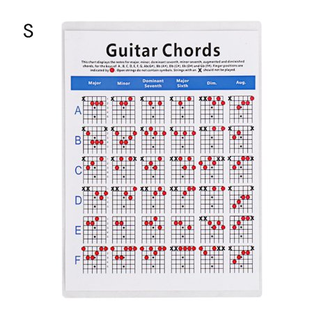 6 Strengs Guitar Akkorder Plakat Læringsøvelse Reference Oversigt Dele