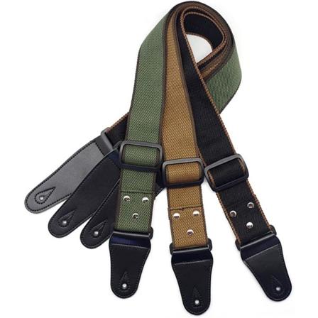 Säädettävä puuvillainen sähkökitaran hihna vyö akustiselle kitarabassolle Musiikki-instrumentin lisävarusteet (musta) Black