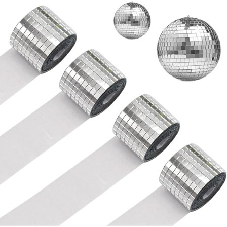 Mini Mosaikk Speil Klistremerke 4 Ruller 6400 Biter Firkantede Speil Glass Mosaikkfliser Mosaikk Klistremerke Deco for Dekorasjon Diskokule, DIY, 5MM