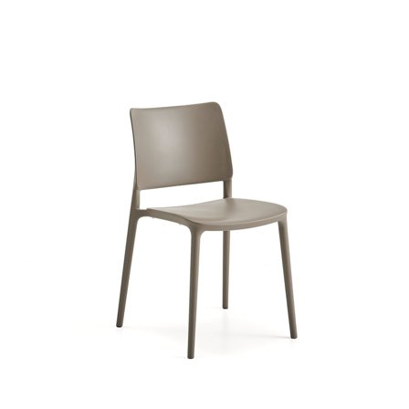 Single Chair | Taupe | Stackable | Lunchroom Chair | Monochrome | Durable - AJ Products