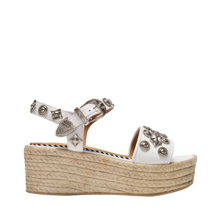 T.g.a, Sandals in Leather Wit, Dames, Maat:36 EU