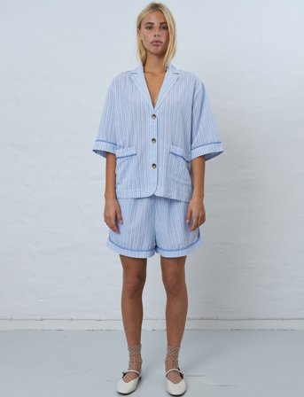 Stella Nova Shortsleeved Pyjamas Shirt - Blue - 34