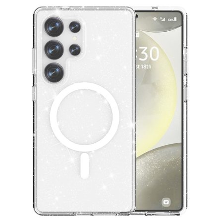 Glitter MagSafe Cover Samsung Galaxy S25 Ultra Transparent