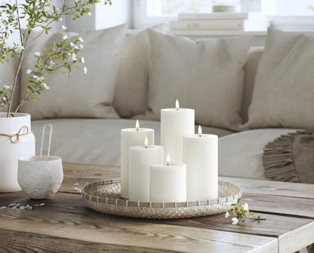 Deluxe Homeart Real Flame Led-lys Hvit_7.5x10cm