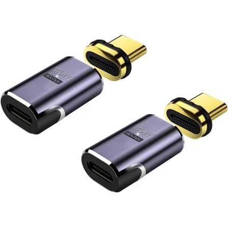 2 stk. USB-C Magnetisk Adapter, PD 140W, 40 Gbps Dataoverførsel, Magnetisk USB-C Adapter, Type C Magnetisk Stik til Laptop Telefon HDTV