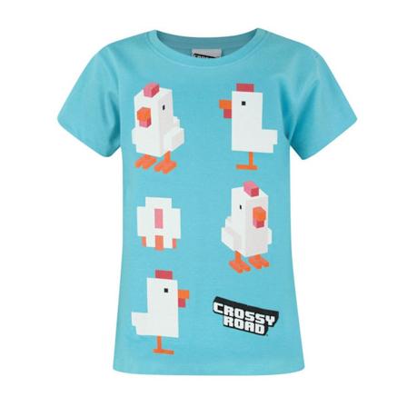 Crossy Road Barnens/Flickors Officiella Kyckling Design T-Shirt Yea Vivid Blue Years (5/6)