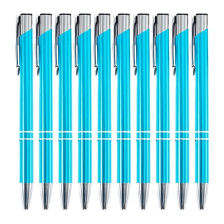 10-pak Glatte Metalpenne Udtrækkelige Kuglepenne Kontorpenne Skoleartikler