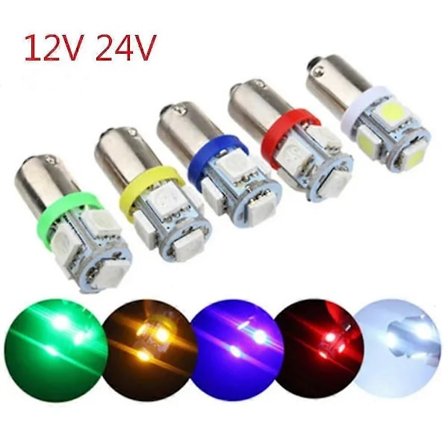 10 stk Ba9s Bil LED-lampe T4w T11 5050 5 Smd Innvendige lyspærer Dc 12v 24v Super Lys Skiltlys Bilbelysning Hvit WHITE 24V[co]