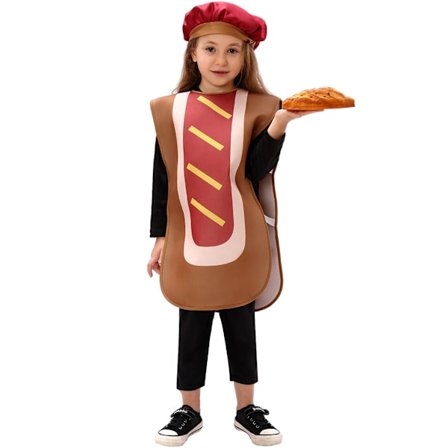 Barnens Halloween Pizza Hotdog Gurka Ärtböna Banan Morot Våffel Kostym