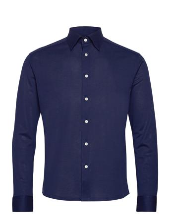 Polo Popover Shirt - Short Sleeved Skjorte Uformell Blå Eton