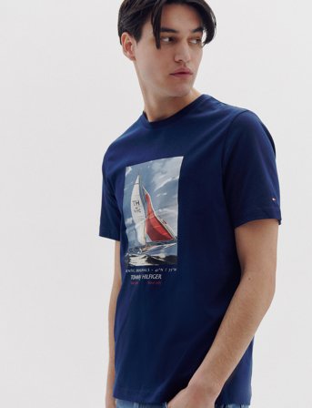 Tommy Hilfiger Hilfiger Color Photo Print Tee - Navy - S