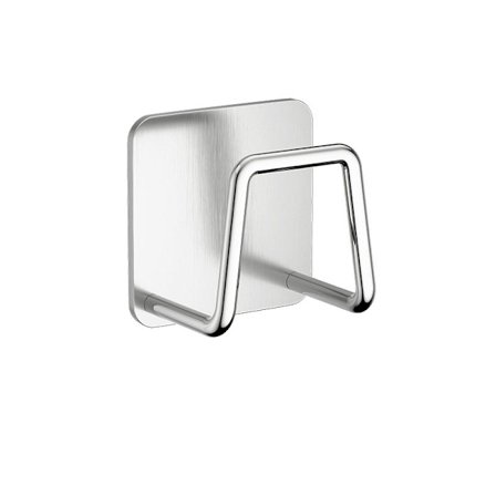 Opvaskekludeholder - Børstet Design: Rustfri opvaskekludeholder til køkken, selvklæbende opvaskekludeholder til vask, s