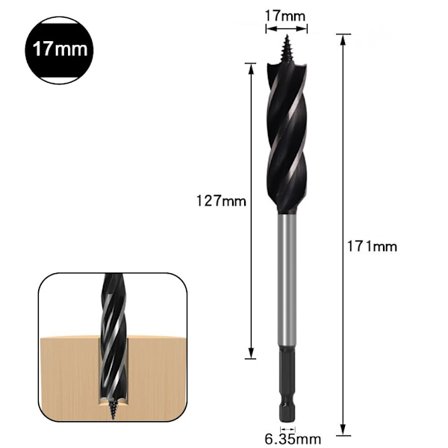 Twist Drill Bits Auger Borr 17MM