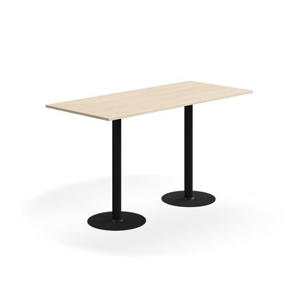 Bar table ALVA, 1800x800x1000 mm, floor fixed, high pressure laminate, black/birch