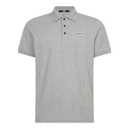 Karl Lagerfeld, Ikonik Embroidered Polo Szary, Mężczyzna, Rozmiar: L