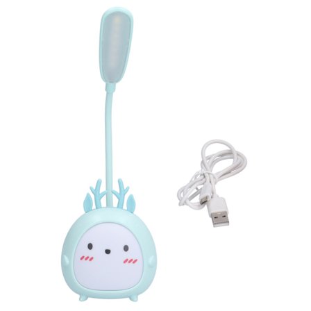 LED-bordslampa Djurformad USB-laddning Ögonskydd Bordslampa för kontorsblå i sovrummet