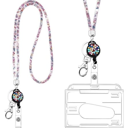 Kortholder med nøkkelring Crystal Lanyard Halskjede Badge Holder (farge) color