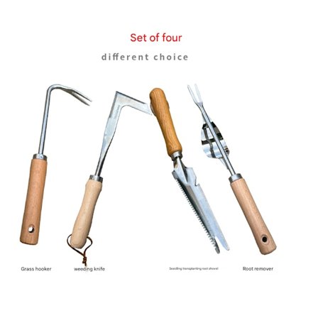 Ogräsverktyg trädgårdsräfsa rotborttagning manganstål liten handhållen luckring av jord (set om fyra)