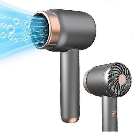 Trådløs hårtørrer, 3 vindindstillinger, genopladelig håndholdt hårtørrer, bærbar batteridrevet hårtørrer, lav støj, rejsehårtørrer