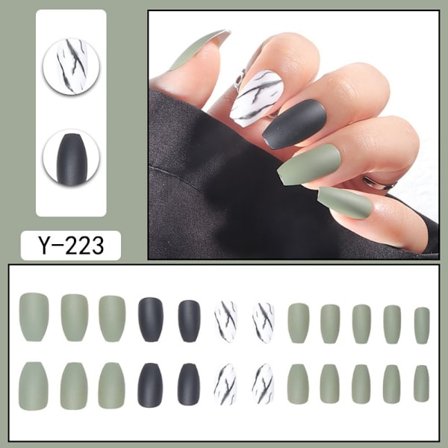 2 bokser 24 stk/eske Fake Nails Press On Nail Tips 01-2BOXS 01-2BOXS