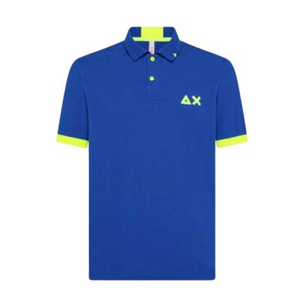 Sun68 Polo Logo Fluo , Blauw , Heren , Maat: S