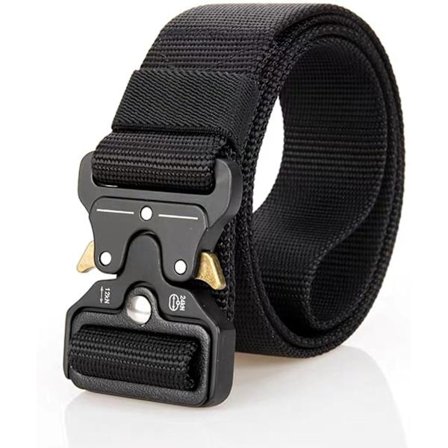 Canvas Militærbælte, Militært Taktisk Bælte Sort, Nylon Arbejdsbælte, Militær Stil Heavy Duty Nylon Arbejdsbælter, til Militær, Arbejde, Udendørs 