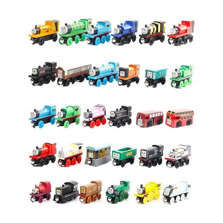 Magnetisk Togvogn i Tre, Miljøvennlig Pedagogisk Leke for Barn fra 3 År og Oppover, Julegave Bursdagsgave[D]