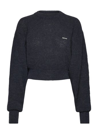 ROTATE Birger Christensen Knit Puff Crewneck - Navy - M