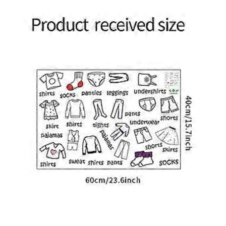 1 Ark Klädetikett Dekal Garderob Klädklassificering Klistermärke Byrå Dekal