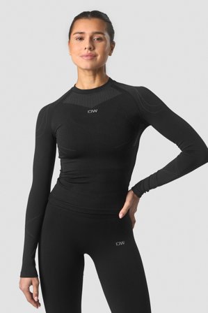 ICANIWILL - Ultra Seamless Long Sleeve Wmn Black - Langærmet - Damer - Træningstøj fra ICIW