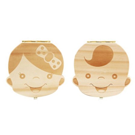 Baby Tann Oppbevaringsboks Tre Oppbevaring for Jenter Nyfødt Bursdagsgave