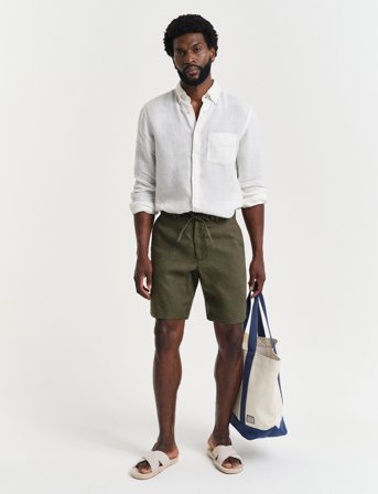 GANT Relaxed Linen Ds Shorts - Green - XL