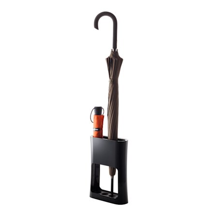Paraplyholder Paraplyholder med vannsamlebeholder for sammenleggbare paraplyer, minimalistisk, ABS-harpiks, stål, svart, L 20,8 x B 7,6 x H 28 cm