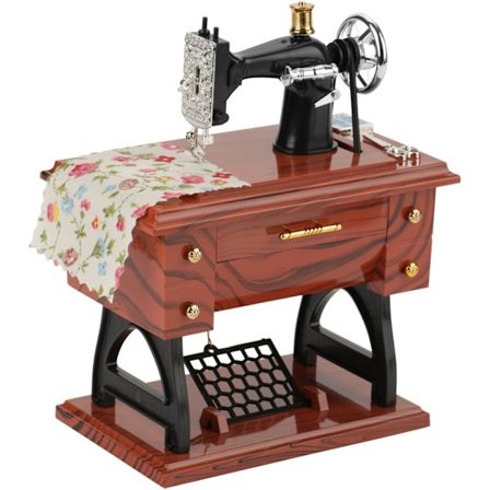 Musikkboks formet som symaskin, musikkboks formet som symaskin, Miniatyr vintage simulering symaskin formet musikkboks bursdags julegave