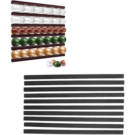 Kahvikapseliteline, muovinen 54/72 kapselin kahvikapseliteline itseliimautuva säilytysteline työtasolle asennettava kahvikapseliteline yhteensopiva 