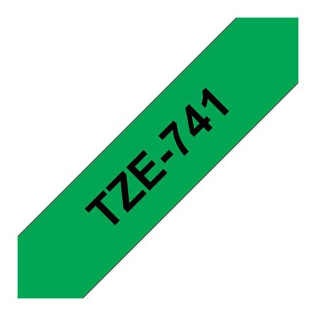 BROTHER Tape TZE741 18mm svart på grön - Lyreco - Kontorsmaskiner - Märkmaskiner och tape - Tape - Brother TZ