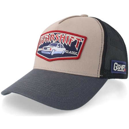 Gearshift - German Classic Car Gshift Light Grey/Black/Charcoal A-Frame Trucker Trucker Grey Cap - @ Hatstore