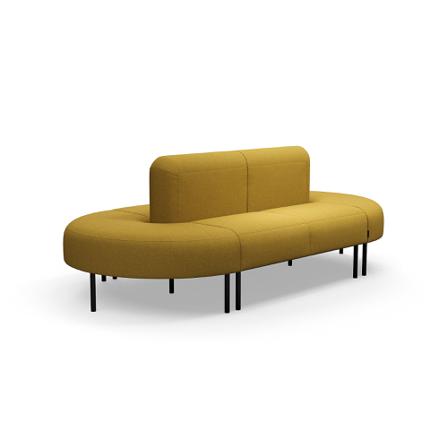 Sofa VARIETY, geschlossener Schwung, Stoff Blues CSII, gold