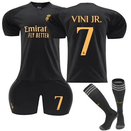 2023-2024 Real Madrid Borta fotbollströja för barn Vinicius nr 7 VINI JR