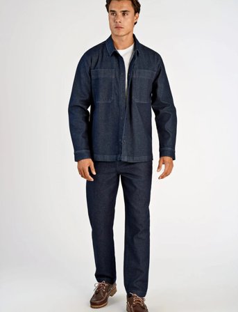 Lindbergh Indigo Overshirt L/S - Navy - XL