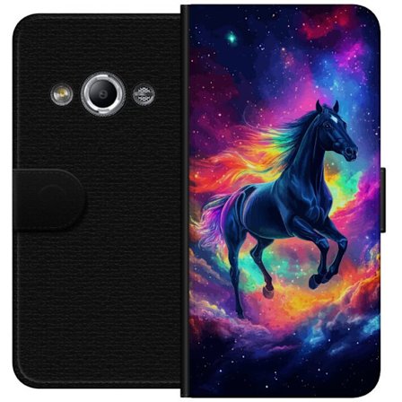Kompatibel Tegnebogsetui til Samsung Galaxy Xcover 3 Farverig galaksehest med regnbue-manke i rummiljø, magisk fantasyillustration til børneværelse