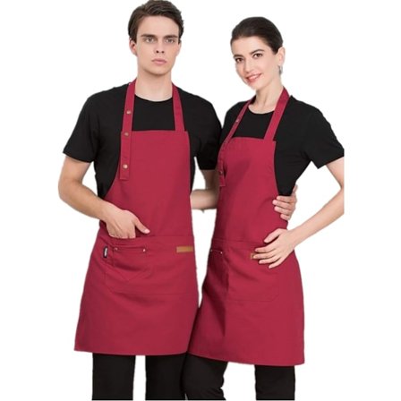 2 stk forkle, vanntett kjøkkenforkle med lommer, justerbar kokk