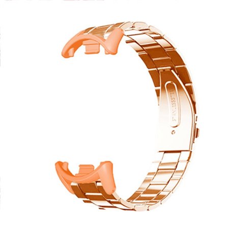 Ersättningsarmband i rostfritt stål, kompatibelt med Xiaomi Mi Band 10/9/8 NFC - Roséguld, justerbart armband