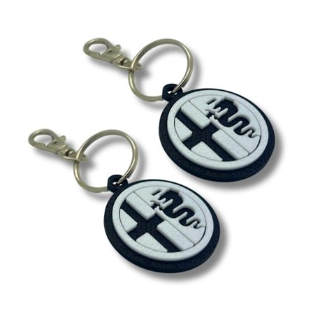 2x Nyckelring Clip On & Go karbinnyckelring för Alfa Romeo