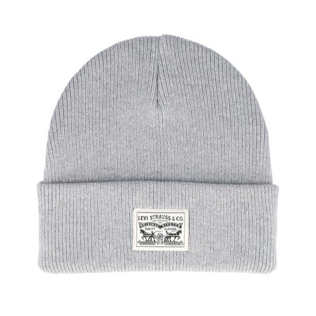 Levi's - Cinza cuff Beanie - Backpatch Beanie Regular Grey Cuff @ Hatstore