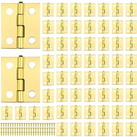 60 stykker 6 punkter gul mini miniatyr liten avrundet hengsel jernhengsel mini messinghengsel,For møbler til hjemmet, dører og w