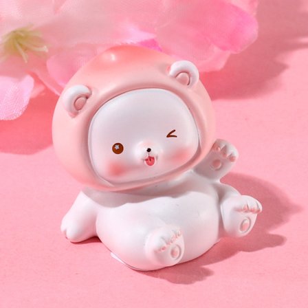 Ferskenbjørn Harpiks Bordpynt Japansk Cure Sød Pige Hør